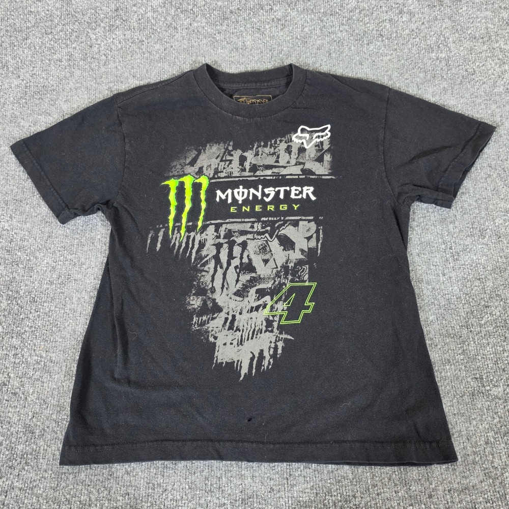 Fox Racing Monster Energy Ricky Carmichael 4 T-Shirt Boys Large Black Motocross